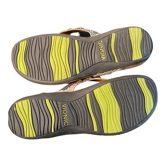 Vionic Beaded Snake Skin Bohemian Sandals 10 - Picture 13 of 14